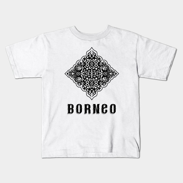 Borneo ethnic tribe motif Kids T-Shirt by Andeust